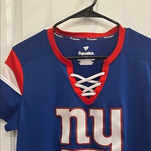 Ladies NY Giants Lace-Up Football Jersey Tee